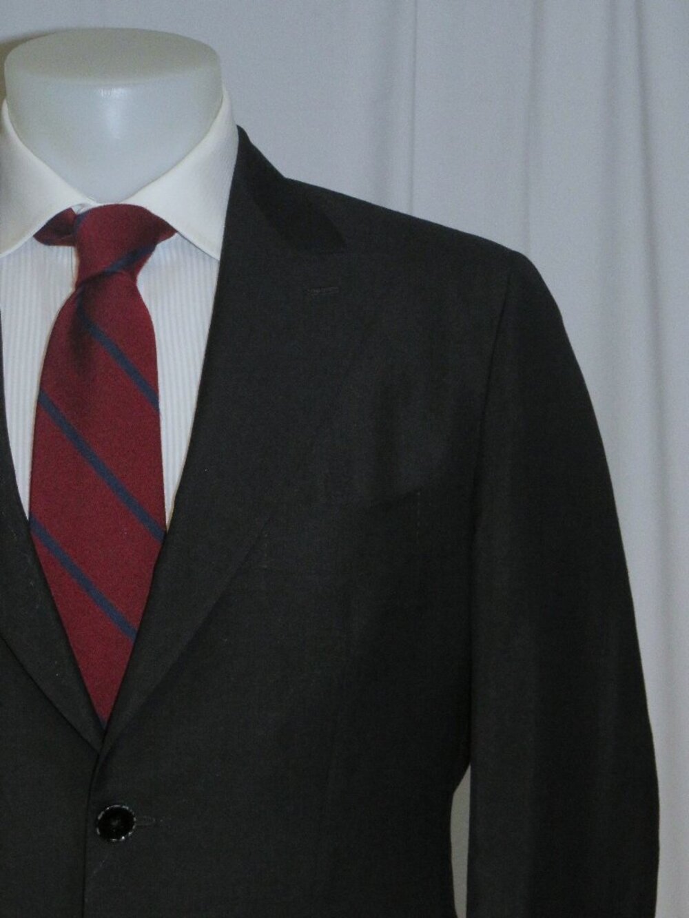 Tincati x Partenopea Custom Black Mohair Blend Side Adjuster Two Button Suit 40R